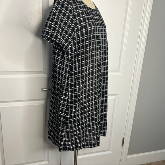 Eileen Fisher Organic Linen Black and White Plaid Dress Size Medium - Picture 2 of 8